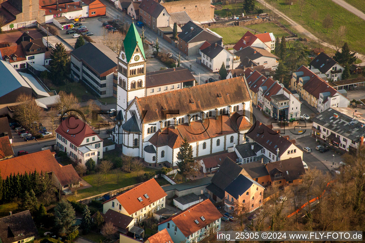 Catholic Church building in the village of in Ketsch in the state Baden-Wurttemberg, Germany