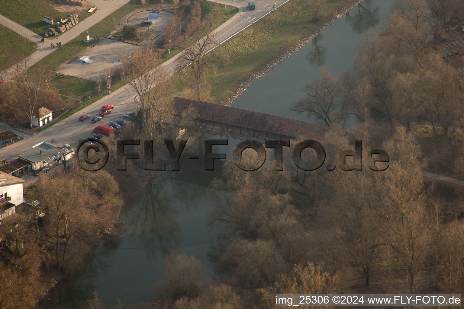 Ketsch in the state Baden-Wuerttemberg, Germany viewn from the air