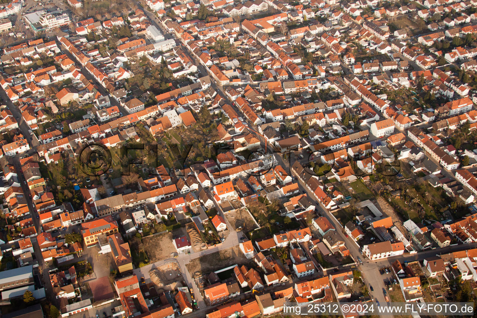 Drone recording of Ketsch in the state Baden-Wuerttemberg, Germany