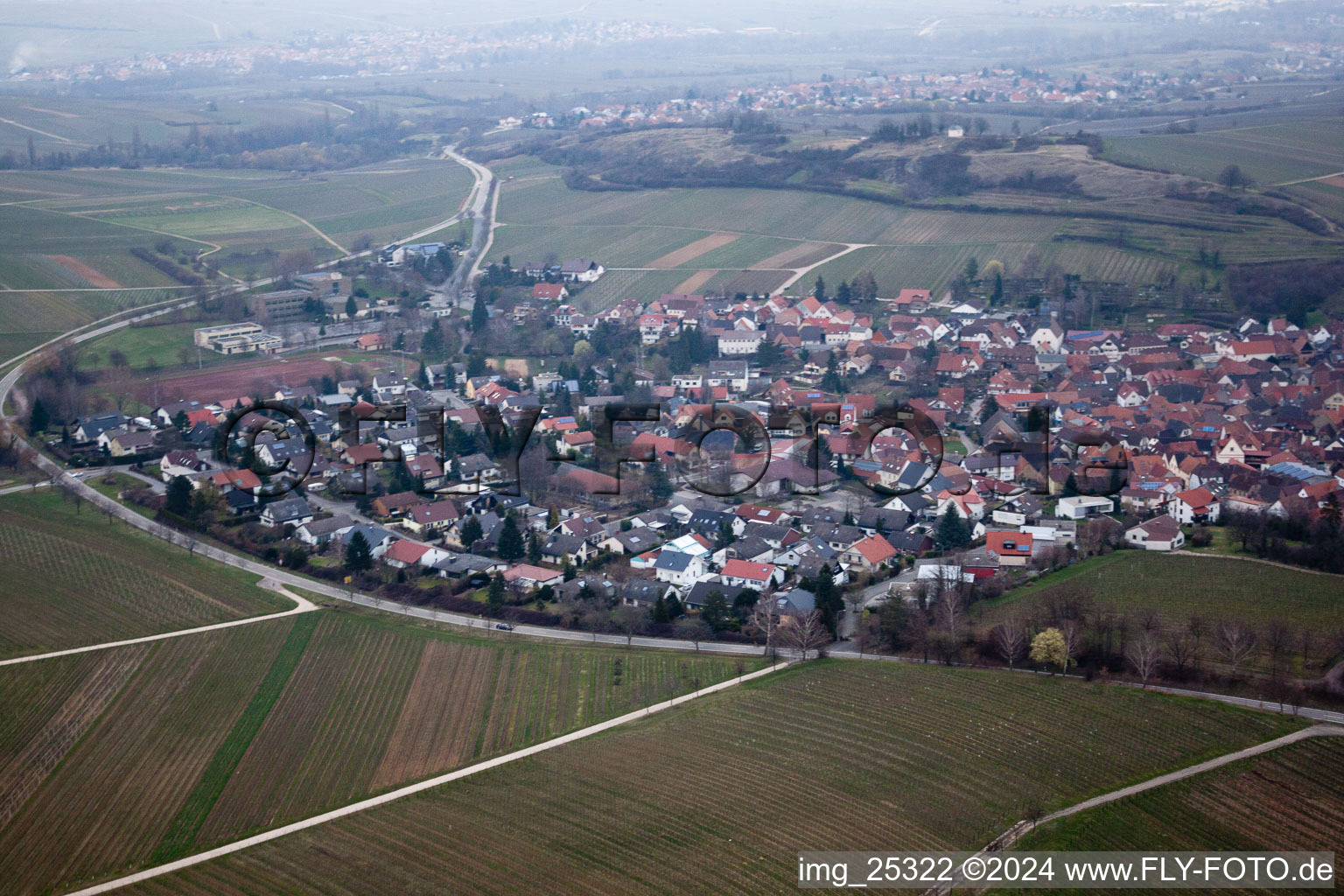 Ilbesheim bei Landau in der Pfalz in the state Rhineland-Palatinate, Germany from the drone perspective