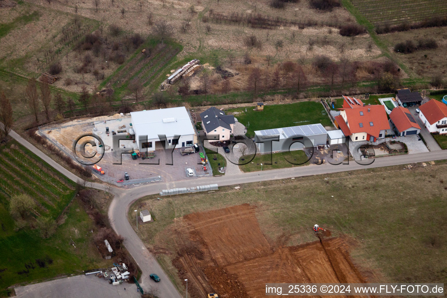 Oblique view of At the Ahlmühle, Deutsches Weintor eG in Ilbesheim bei Landau in der Pfalz in the state Rhineland-Palatinate, Germany