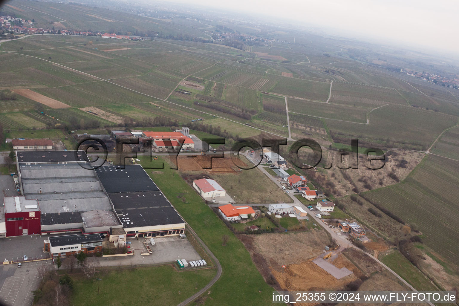 At the Ahlmühle, Deutsches Weintor eG in Ilbesheim bei Landau in der Pfalz in the state Rhineland-Palatinate, Germany out of the air