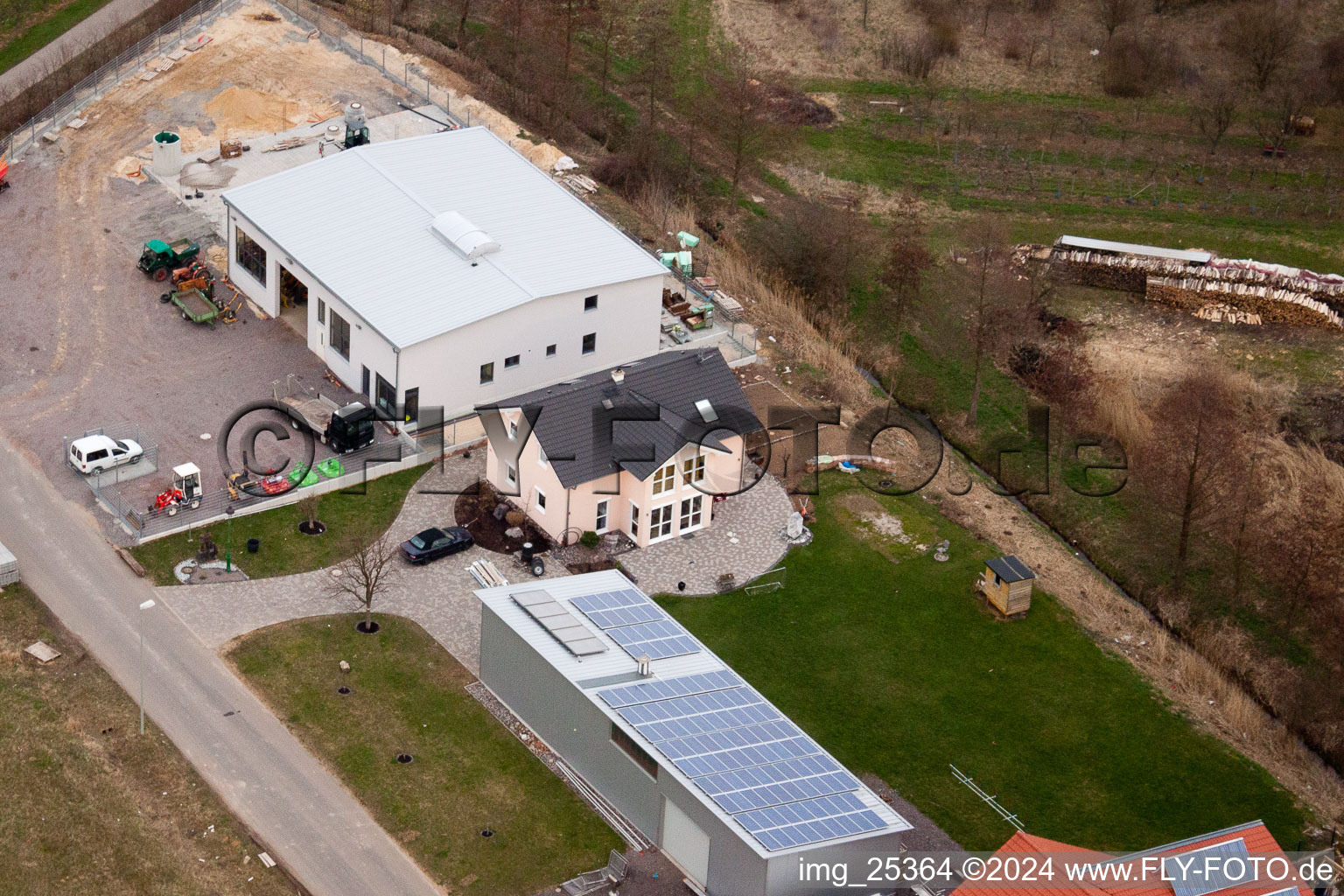 Drone image of At the Ahlmühle, Deutsches Weintor eG in Ilbesheim bei Landau in der Pfalz in the state Rhineland-Palatinate, Germany