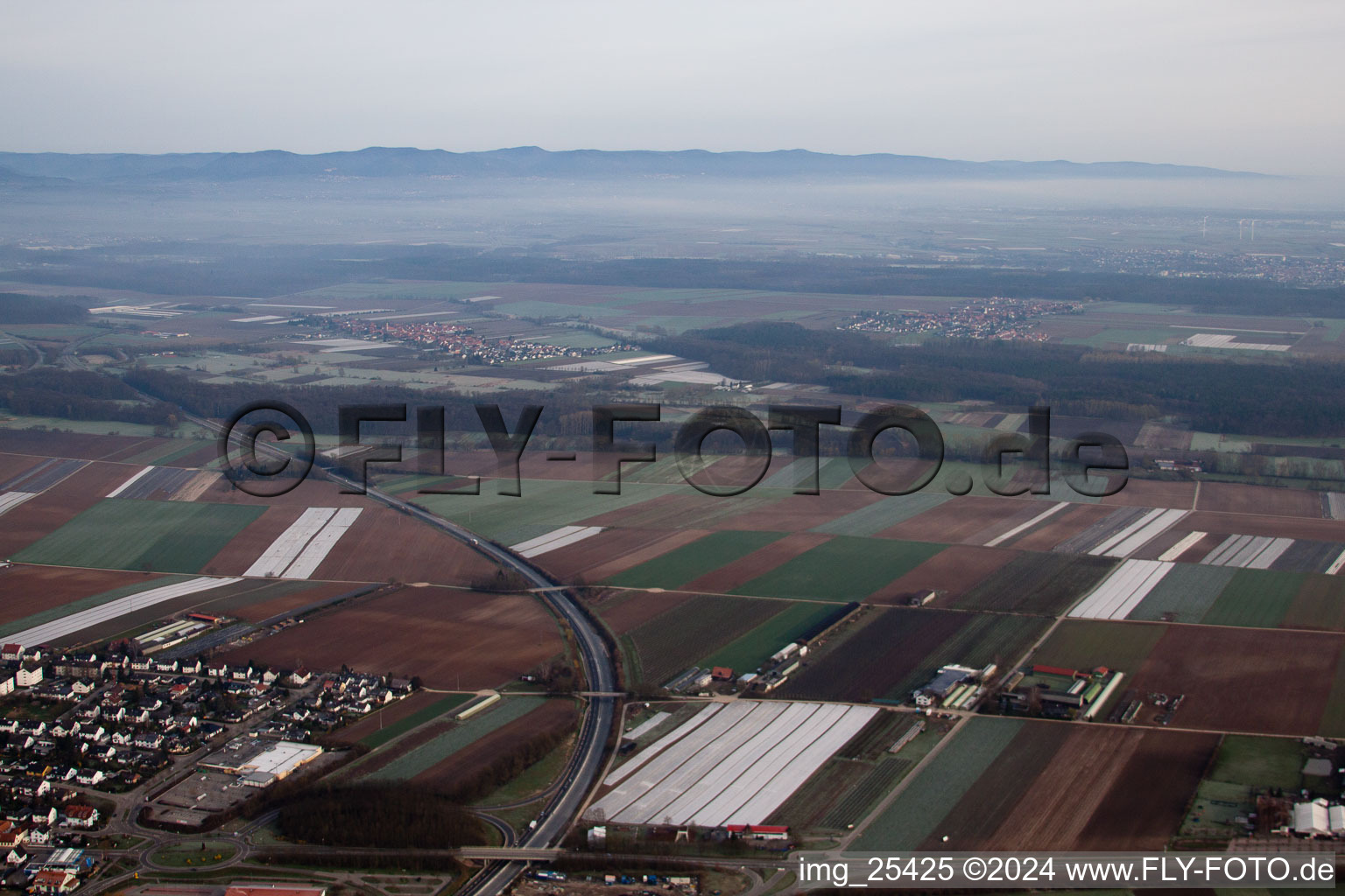 Aerial photograpy of Kandel in the state Rhineland-Palatinate, Germany