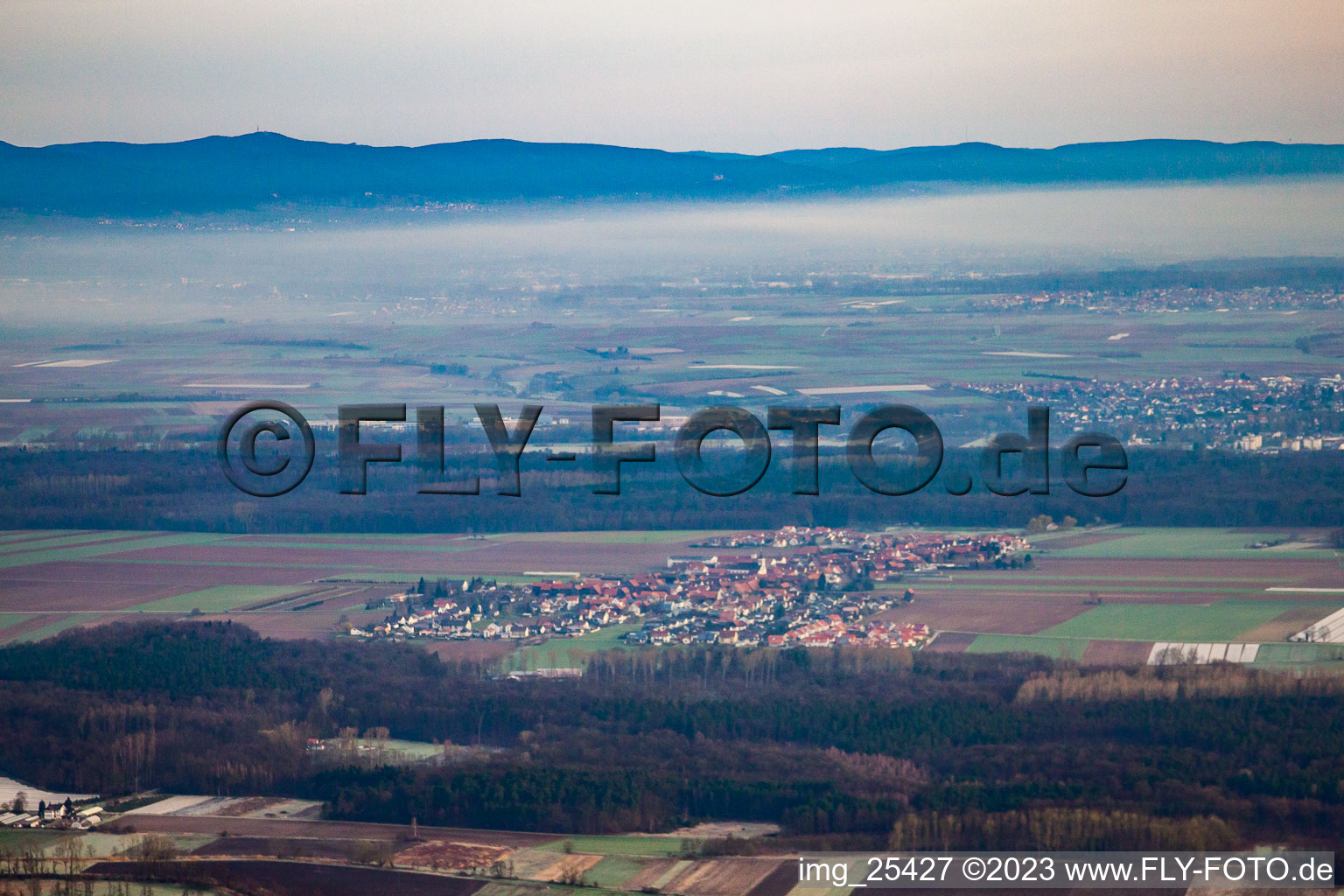 District Hayna in Herxheim bei Landau/Pfalz in the state Rhineland-Palatinate, Germany seen from above