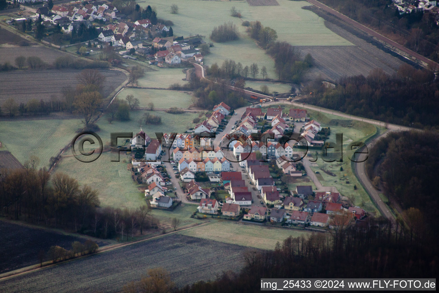 Aerial photograpy of Wörth am Rhein in the state Rhineland-Palatinate, Germany