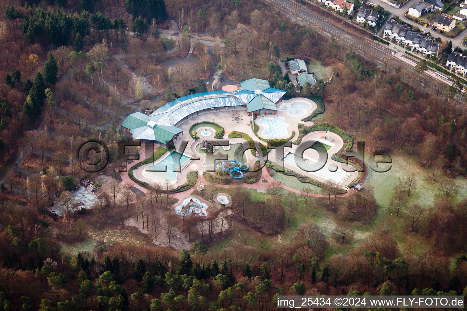 Swimming park in Wörth am Rhein in the state Rhineland-Palatinate, Germany