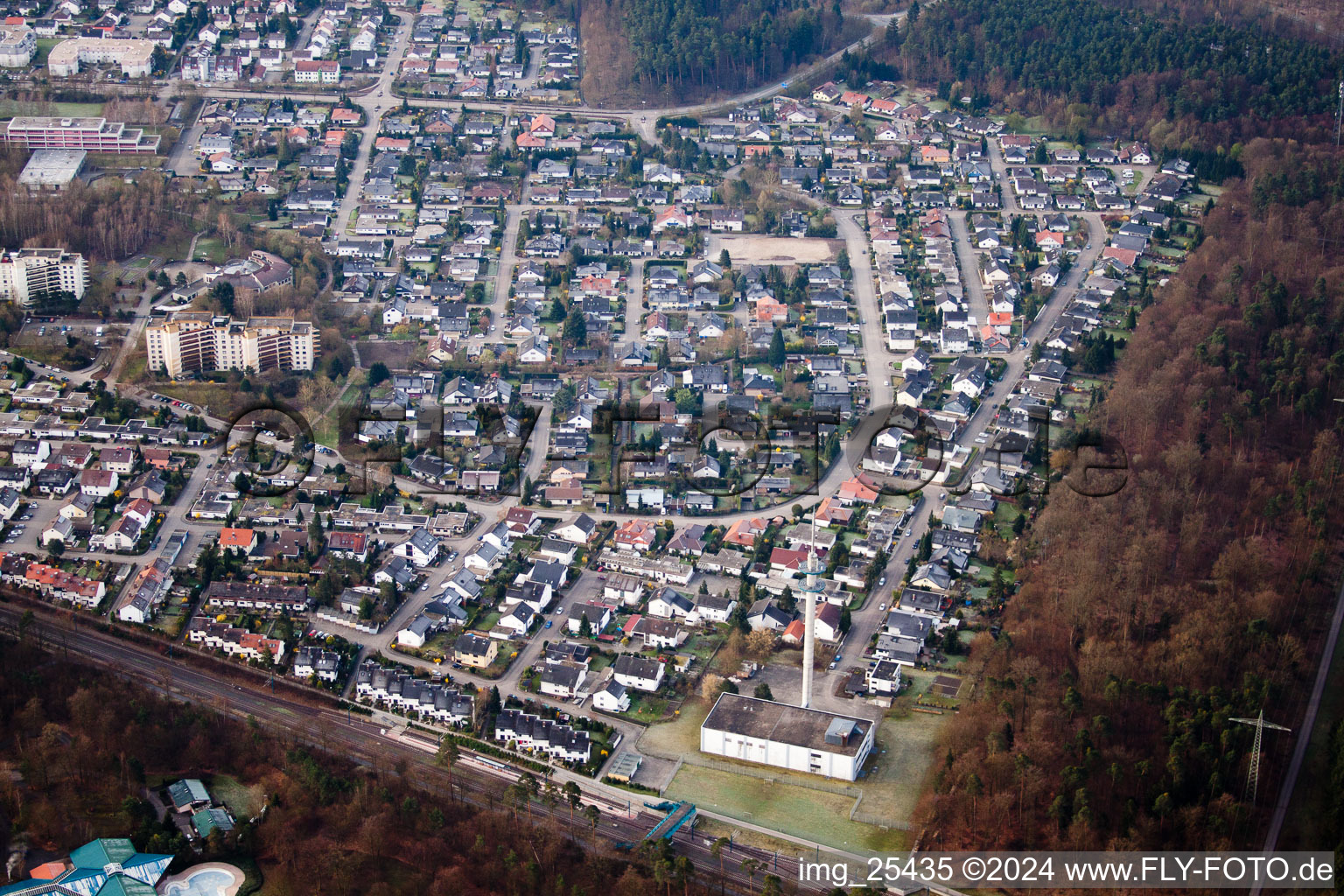 Oblique view of Wörth am Rhein in the state Rhineland-Palatinate, Germany