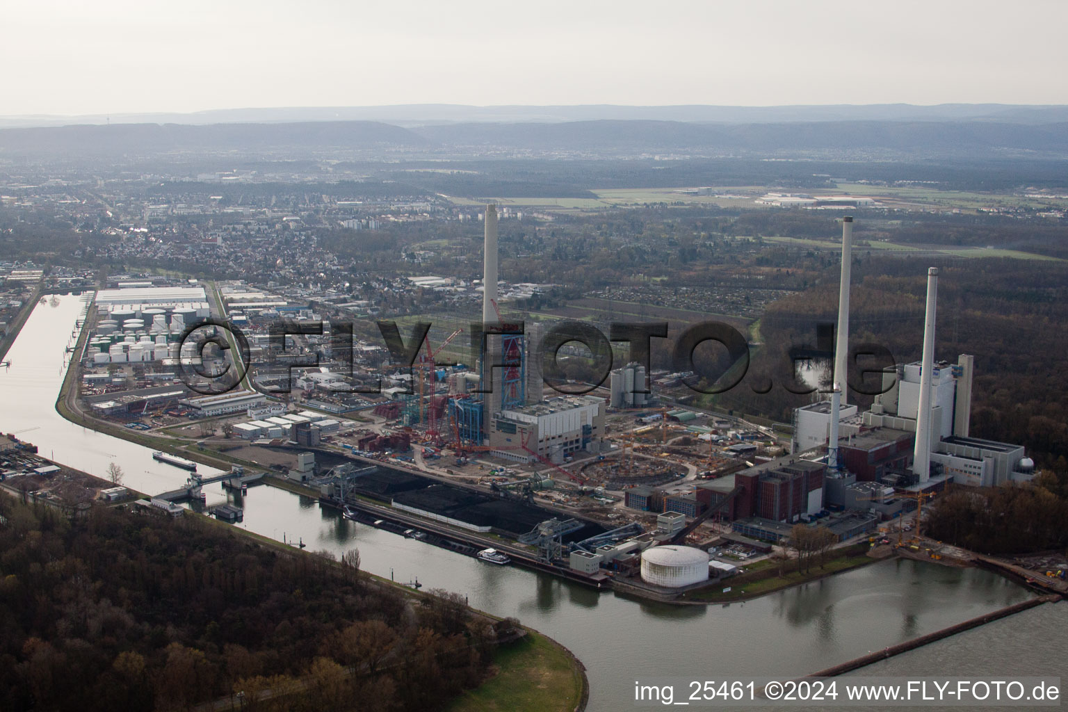 ENBW power plant in the district Rheinhafen in Karlsruhe in the state Baden-Wuerttemberg, Germany