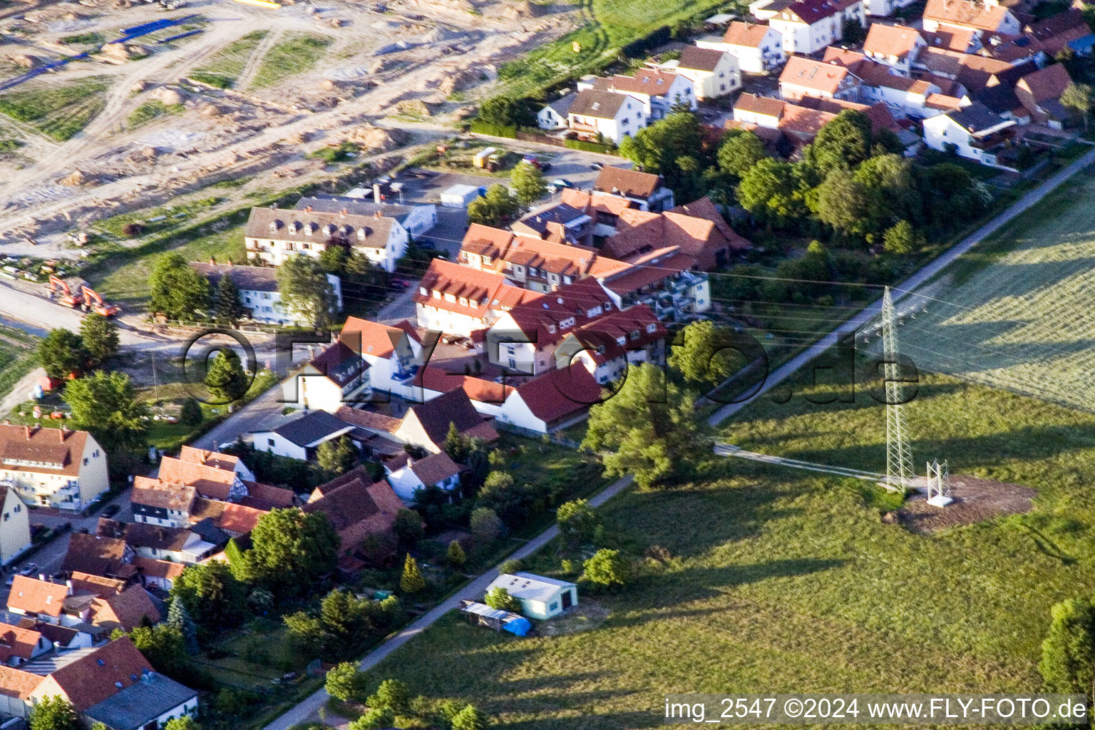 Drone image of Saarstr in Kandel in the state Rhineland-Palatinate, Germany