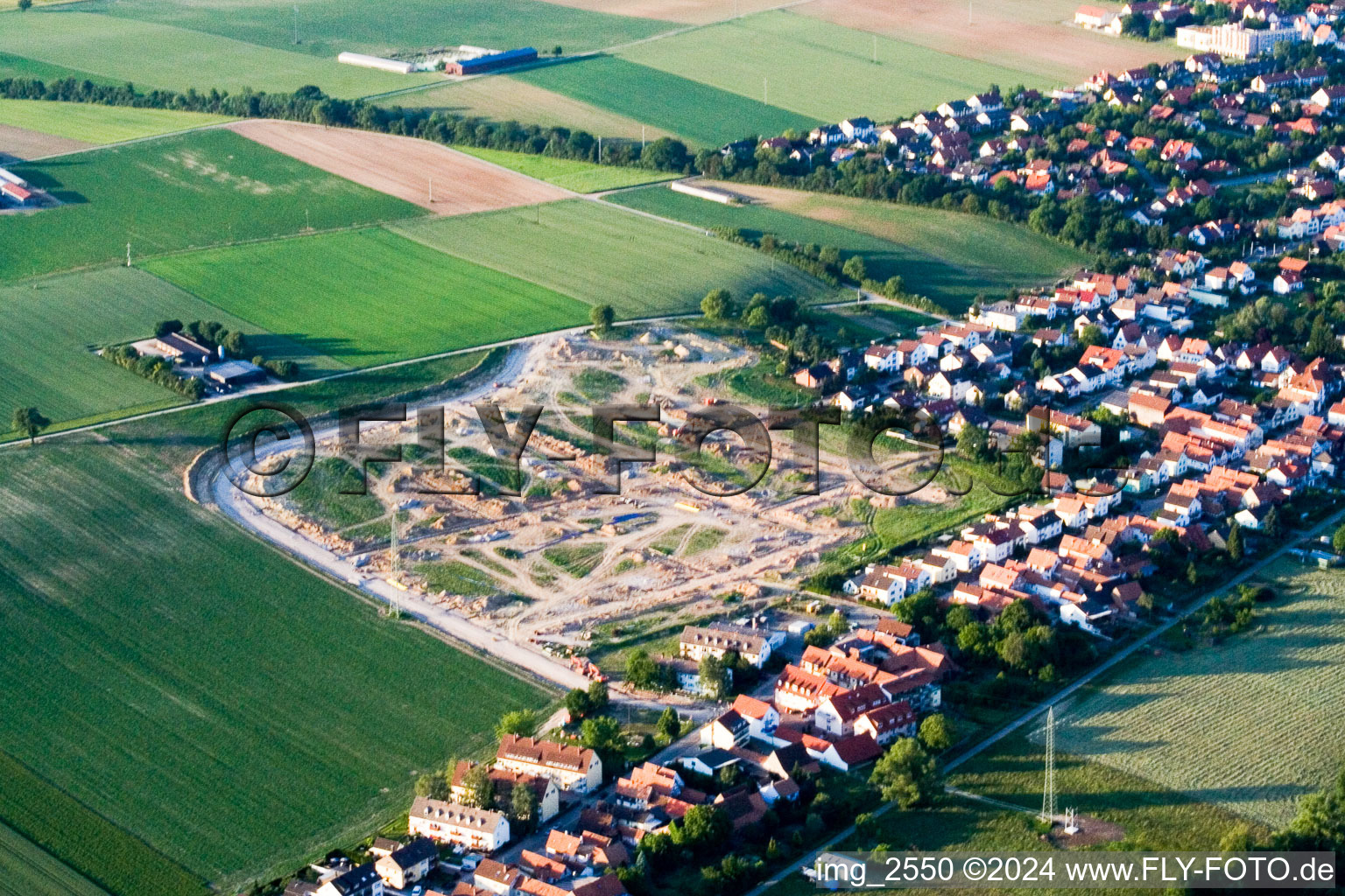 Aerial view of New development area in Kandel in the state Rhineland-Palatinate, Germany