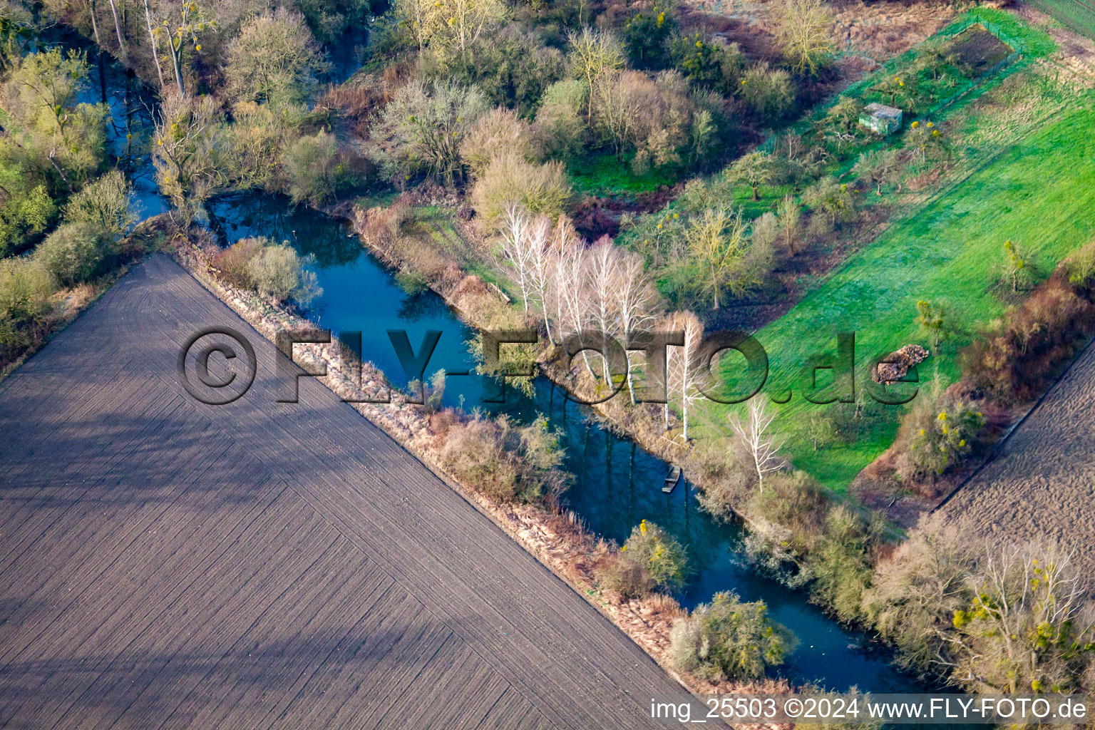 Tank ditch in the district Neuburgweier in Rheinstetten in the state Baden-Wuerttemberg, Germany