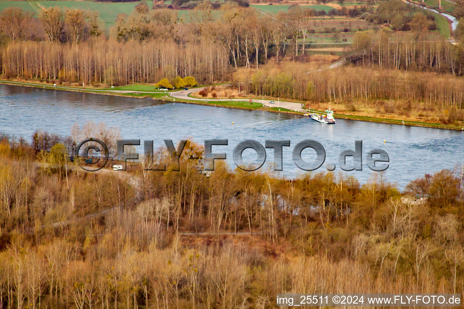 Rhine ferry "Badem-Pfalz in the district Neuburg in Neuburg am Rhein in the state Rhineland-Palatinate, Germany