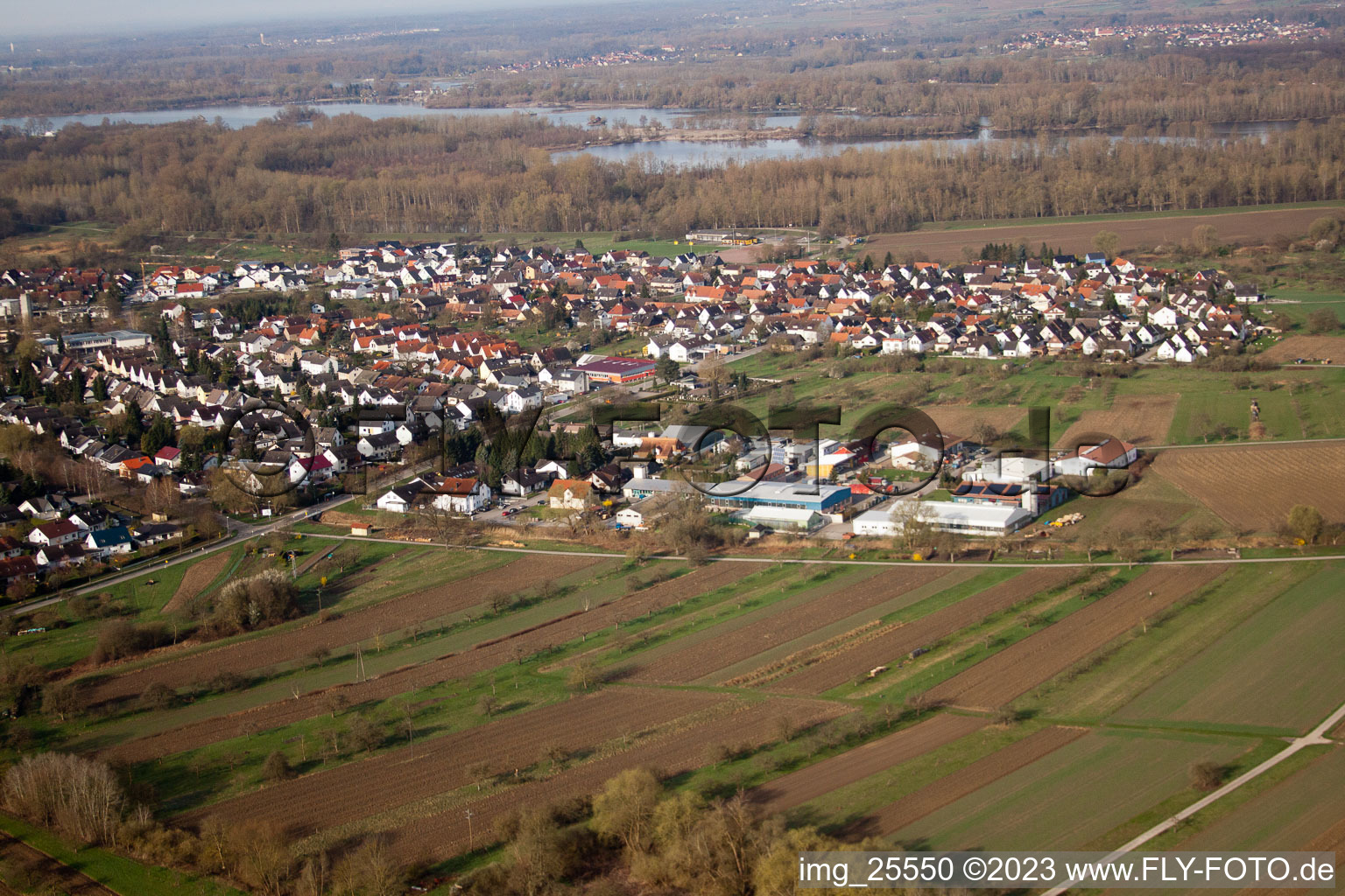 Elchesheim in the state Baden-Wuerttemberg, Germany out of the air