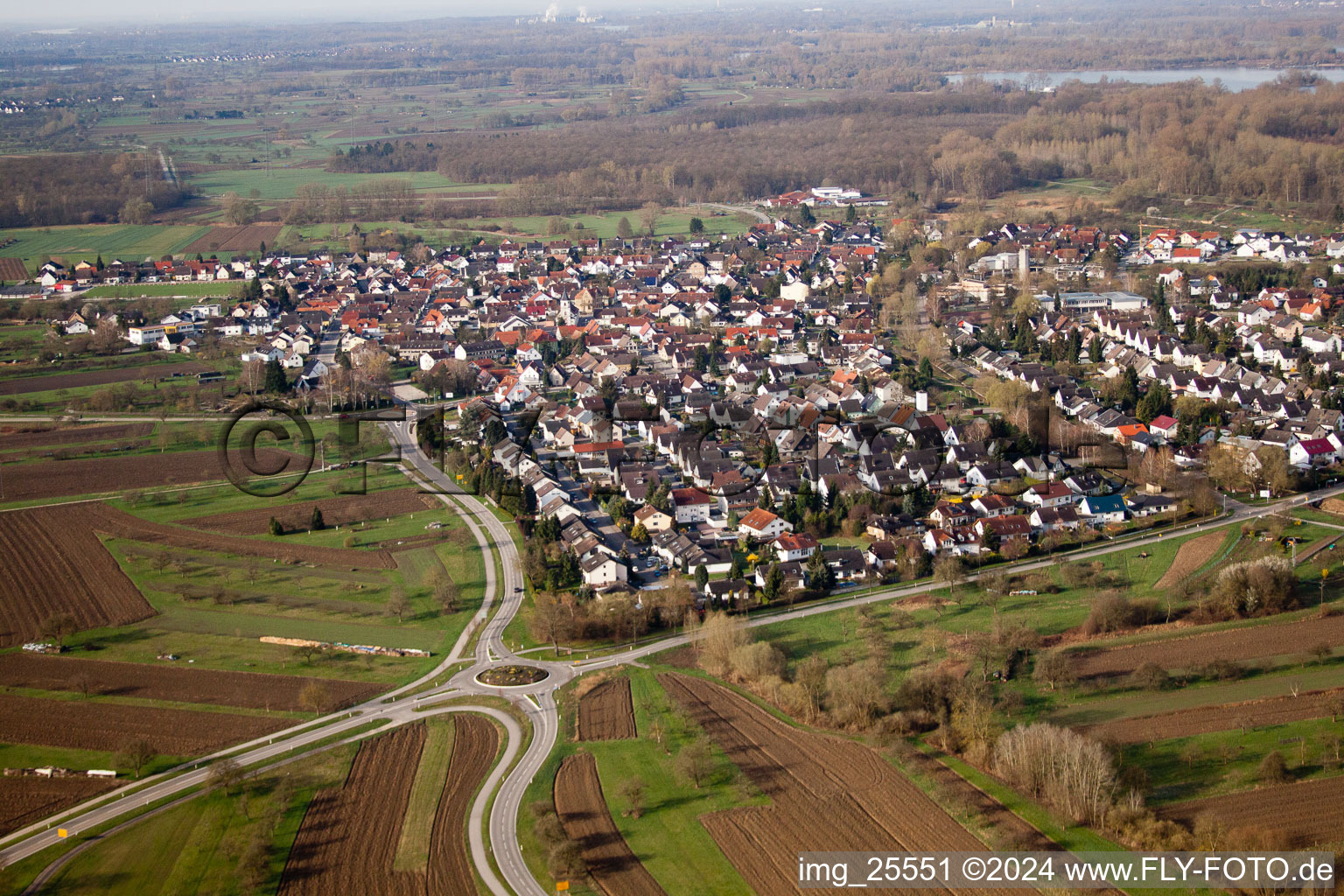 District Illingen in Elchesheim-Illingen in the state Baden-Wuerttemberg, Germany out of the air