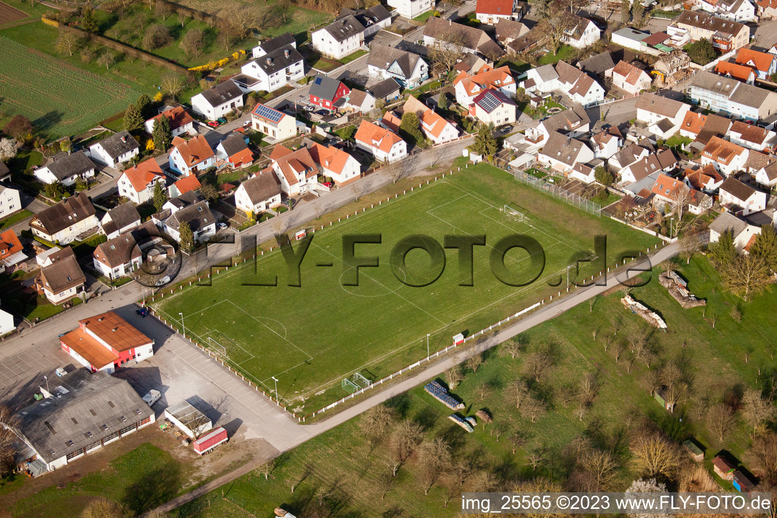 Elchesheim in the state Baden-Wuerttemberg, Germany from above