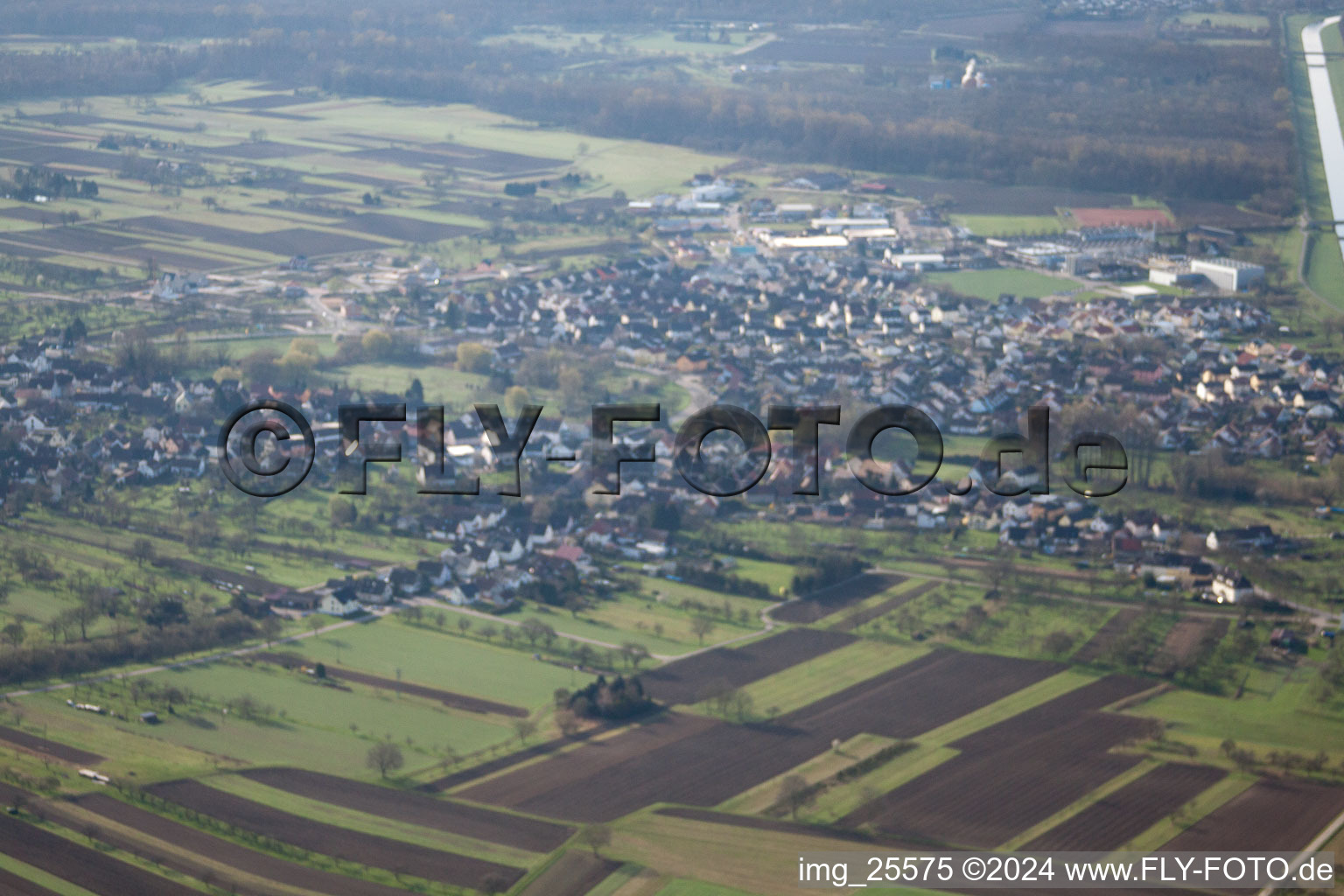 Steinmauern in the state Baden-Wuerttemberg, Germany from the plane