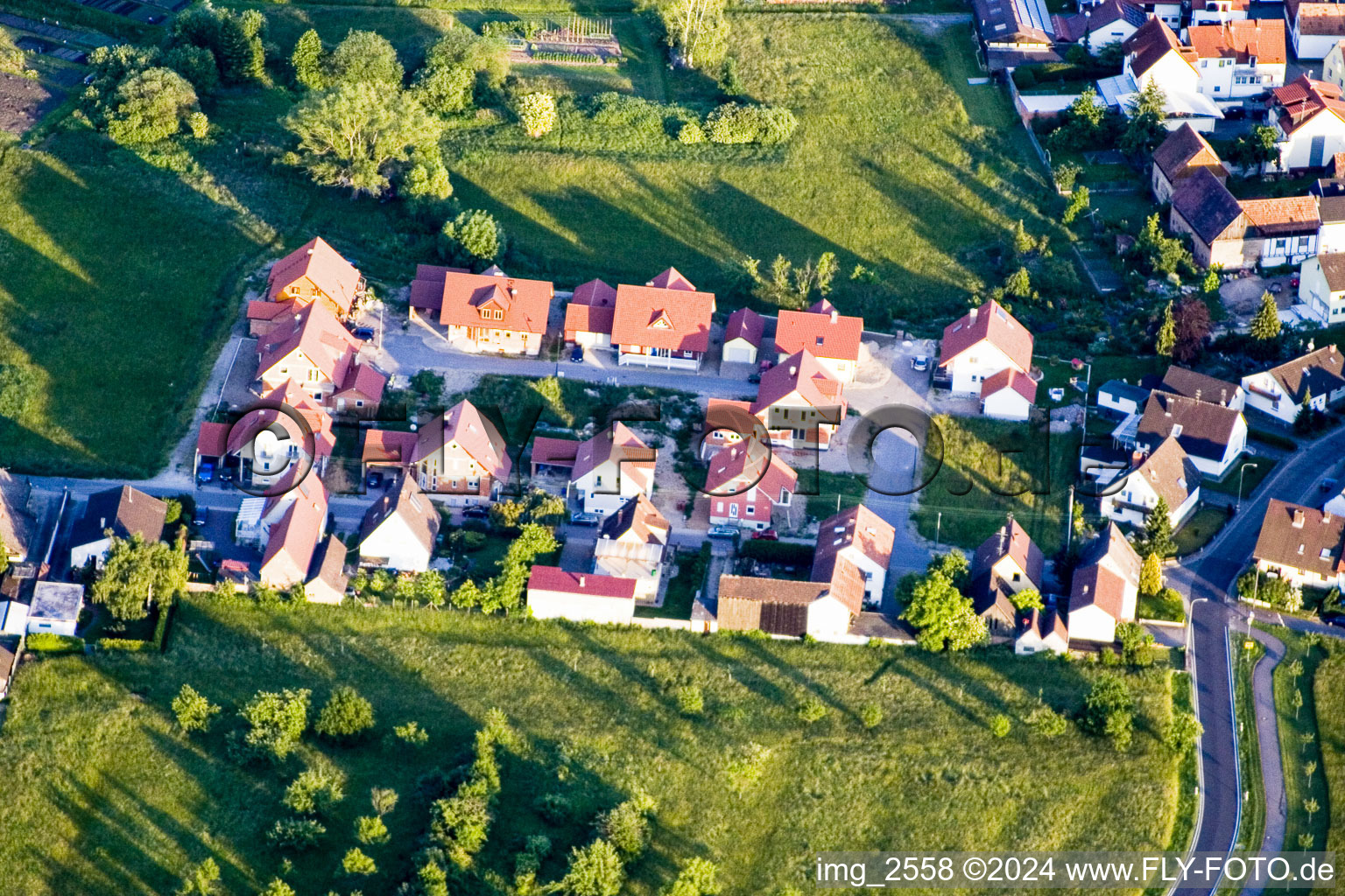 District Büchelberg in Wörth am Rhein in the state Rhineland-Palatinate, Germany out of the air