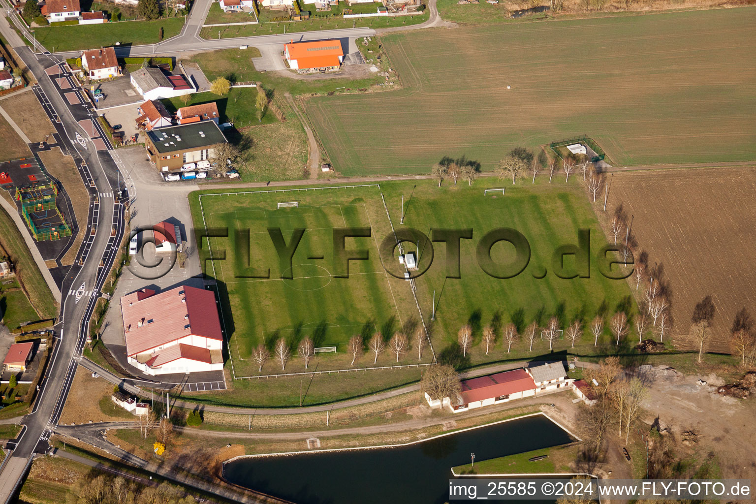 Aerial photograpy of Munchhausen in the state Bas-Rhin, France