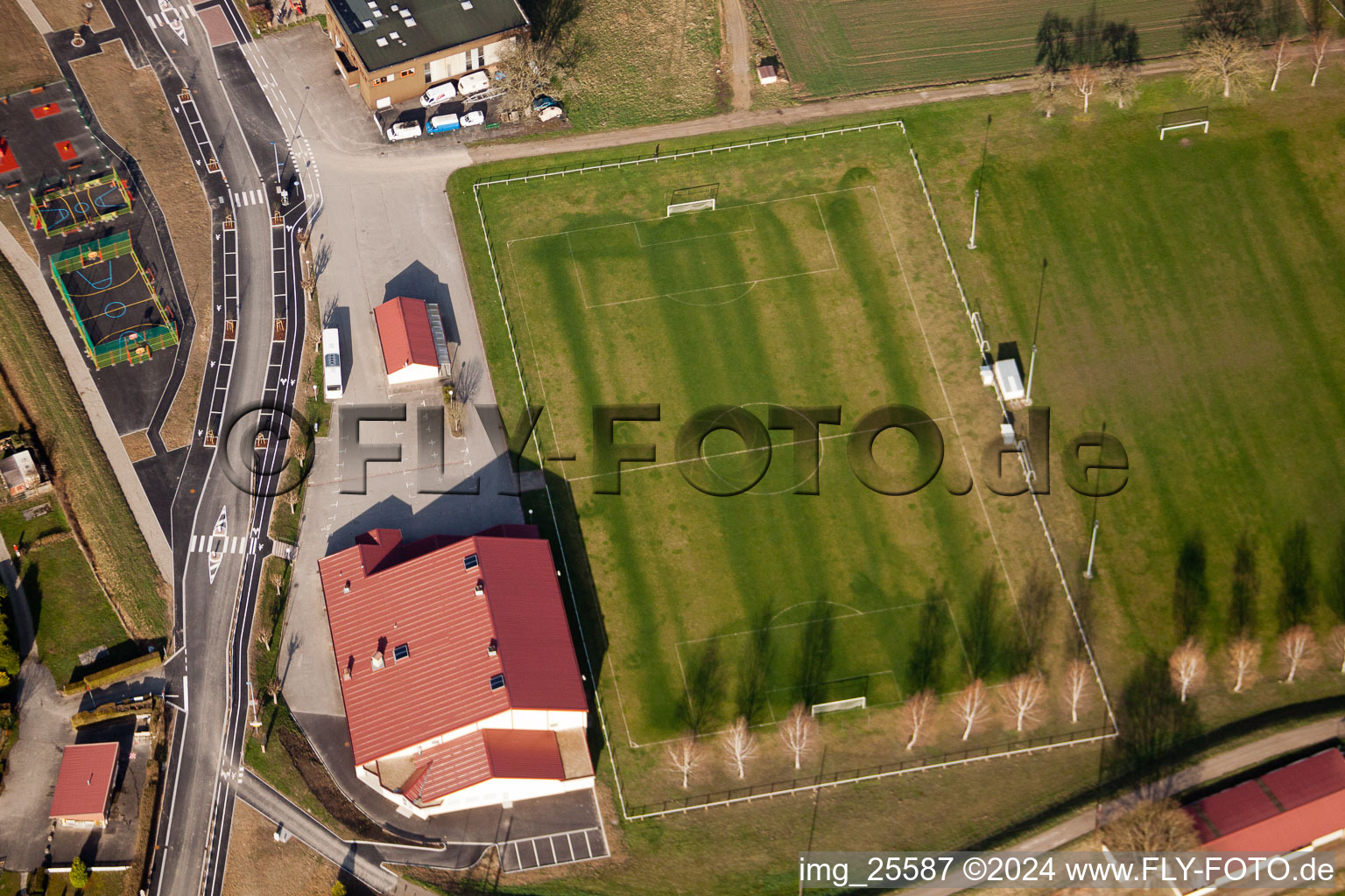 Munchhausen in the state Bas-Rhin, France from above