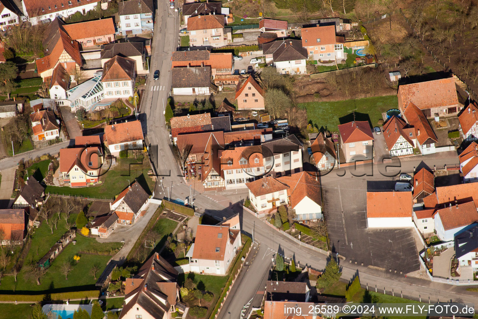 Munchhausen in the state Bas-Rhin, France seen from above