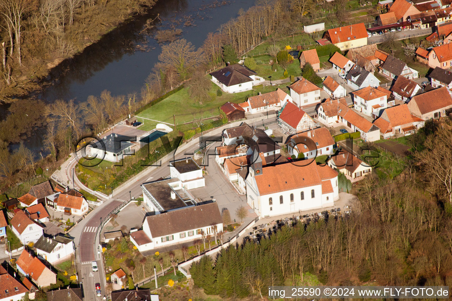 Munchhausen in the state Bas-Rhin, France from the plane