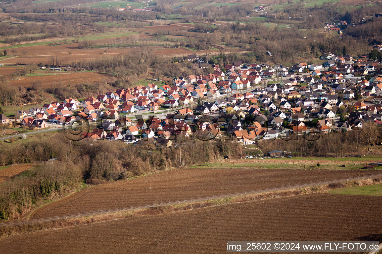 Mothern in the state Bas-Rhin, France from the plane