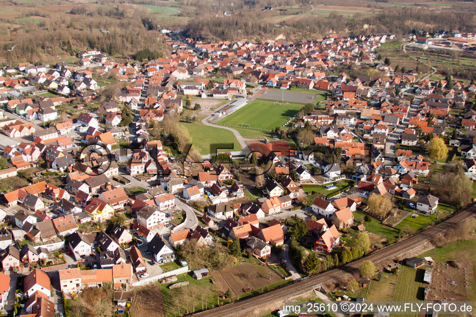 Mothern in the state Bas-Rhin, France out of the air