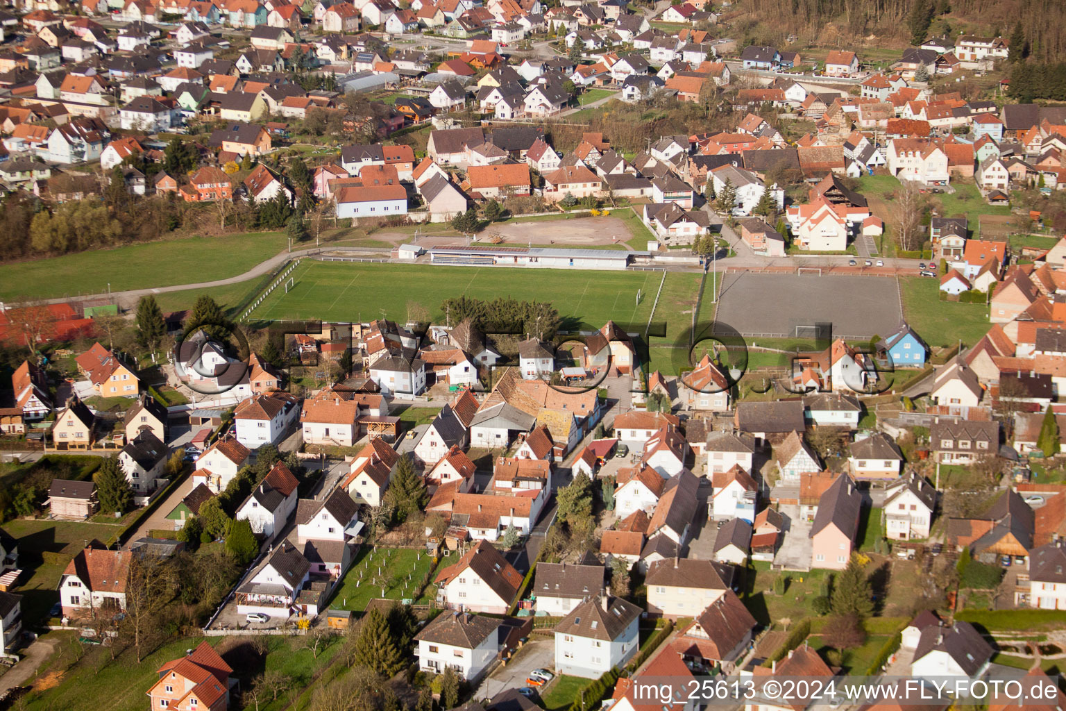 Bird's eye view of Mothern in the state Bas-Rhin, France