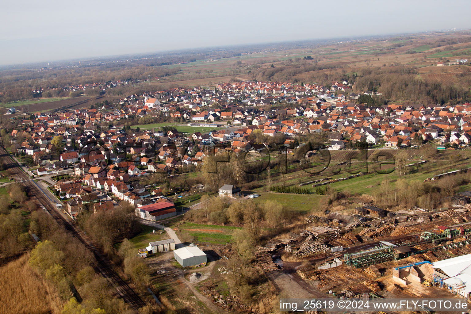 Mothern in the state Bas-Rhin, France seen from a drone