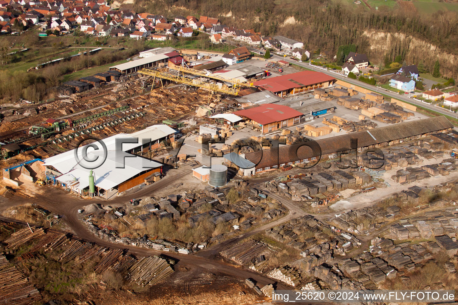 Aerial view of Mothern in the state Bas-Rhin, France