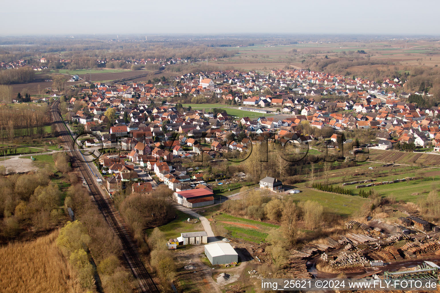 Aerial photograpy of Mothern in the state Bas-Rhin, France