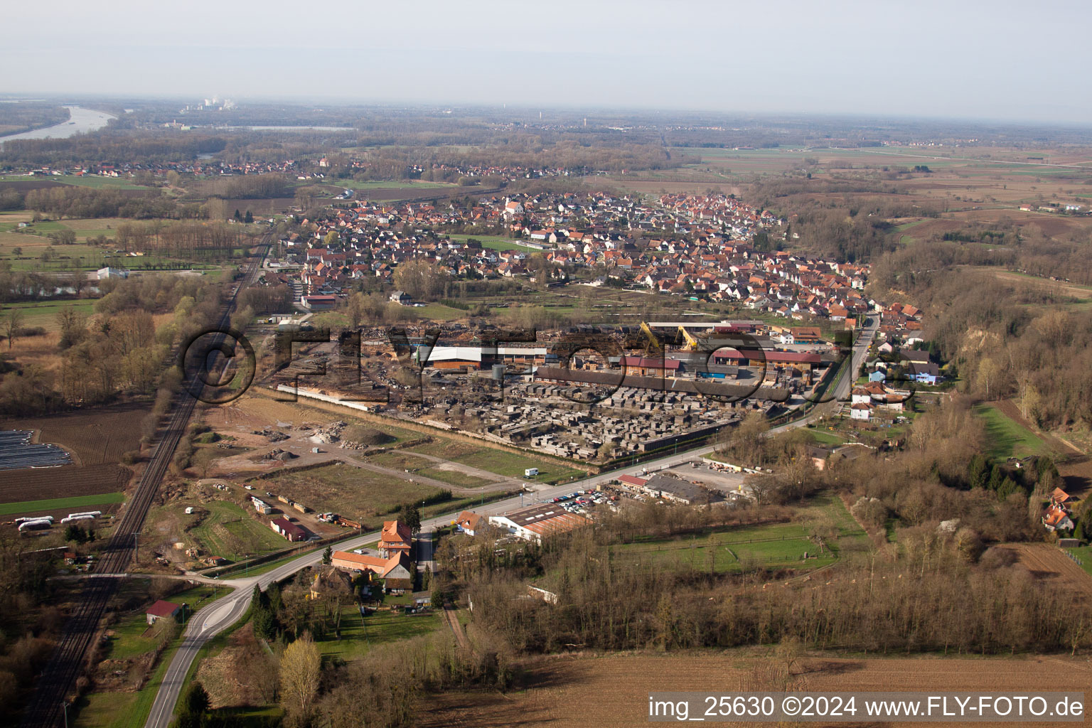 Mothern in the state Bas-Rhin, France viewn from the air