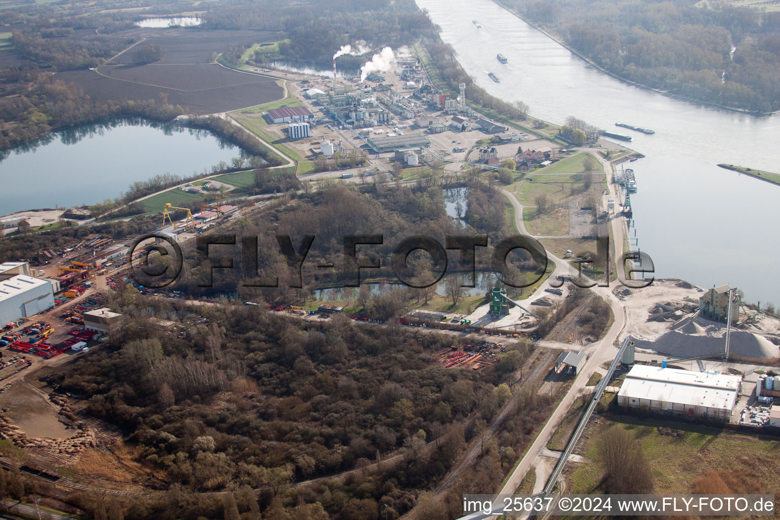 Oblique view of Lauterbourg in the state Bas-Rhin, France