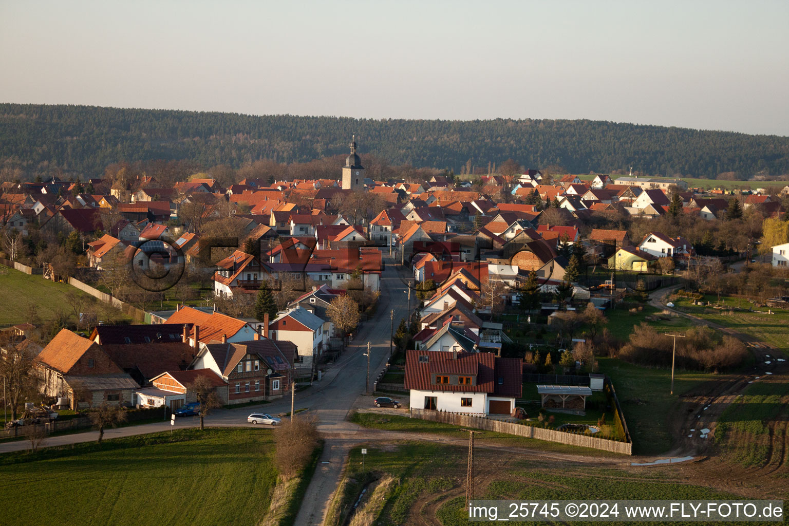 Village view in the district Gossel in Geratal in the state Thuringia, Germany