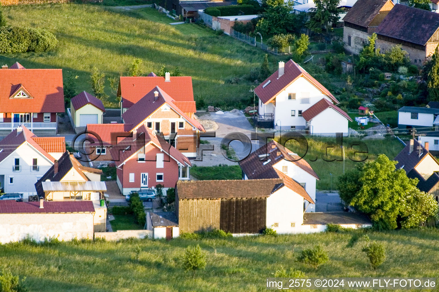 Drone recording of District Büchelberg in Wörth am Rhein in the state Rhineland-Palatinate, Germany