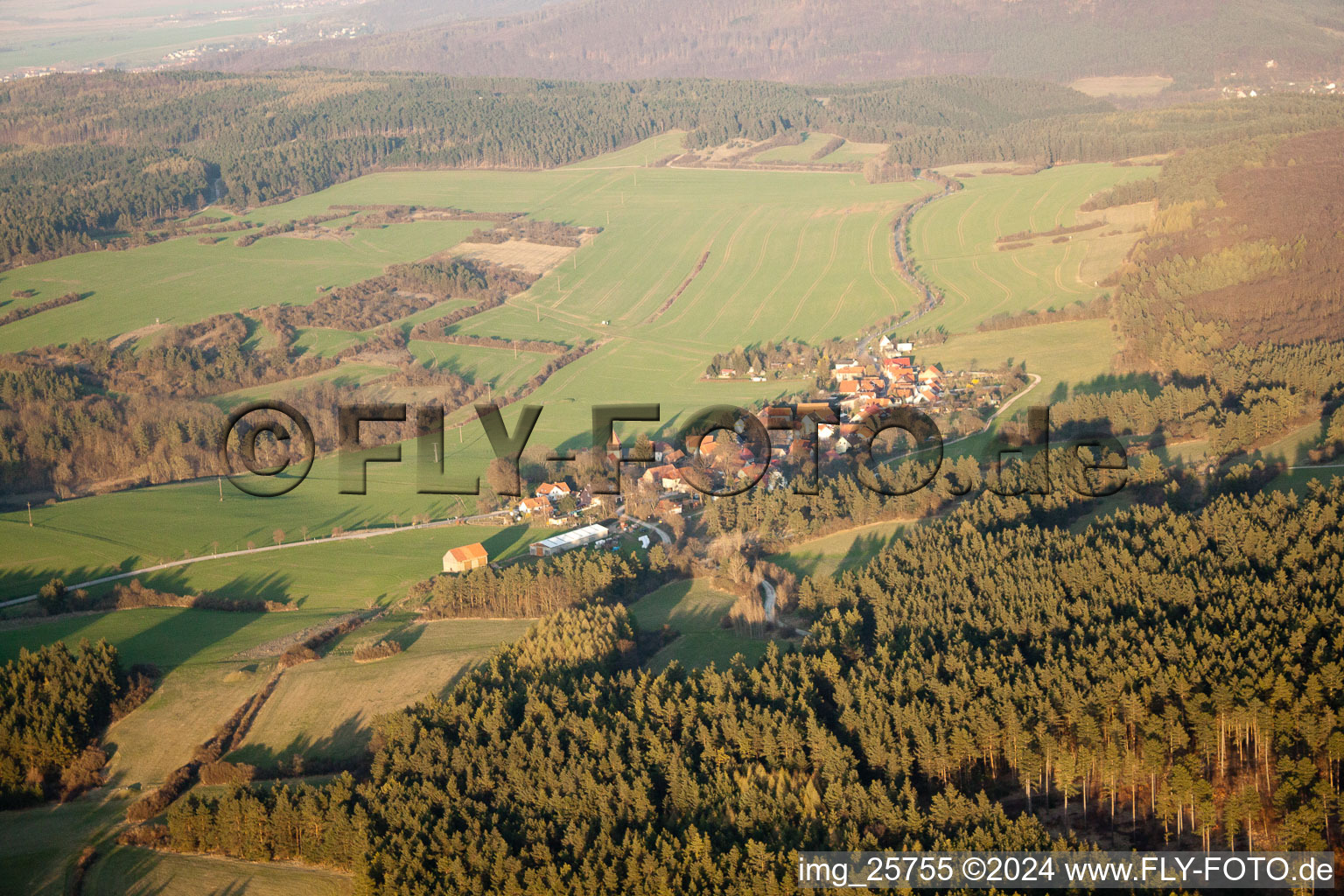 Aerial view of District Espenfeld in Arnstadt in the state Thuringia, Germany