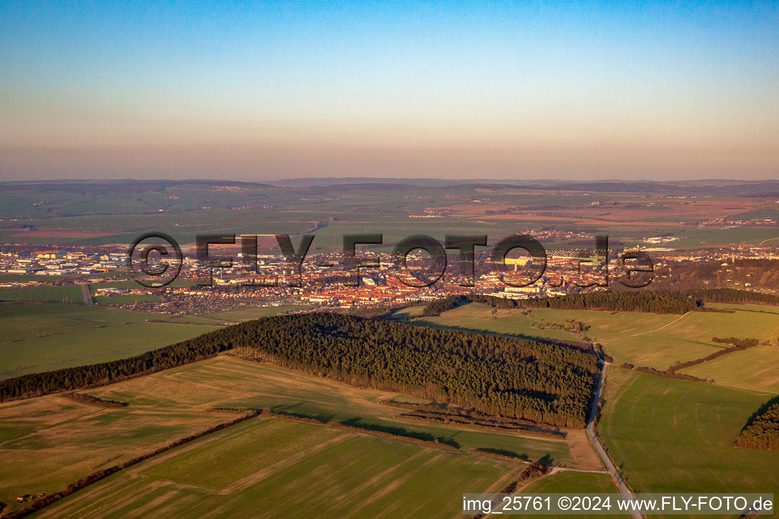 Arnstadt in the state Thuringia, Germany from the drone perspective