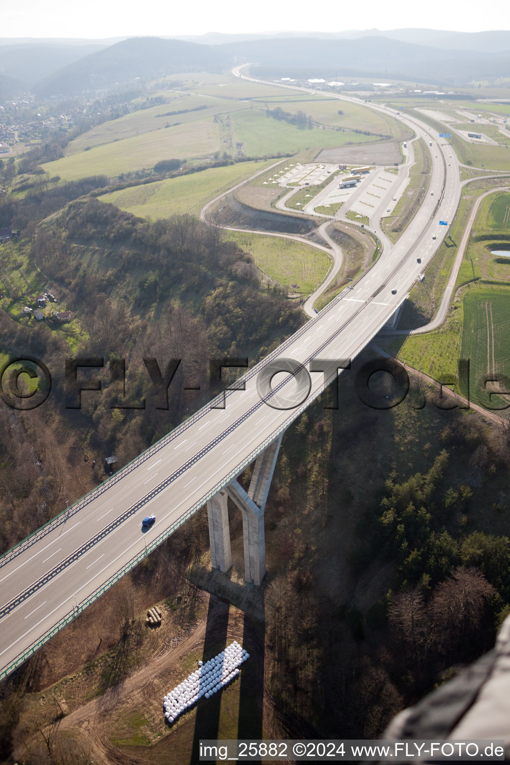 A71 valley bridge over the Zahme Gera in the district Geraberg in Geratal in the state Thuringia, Germany