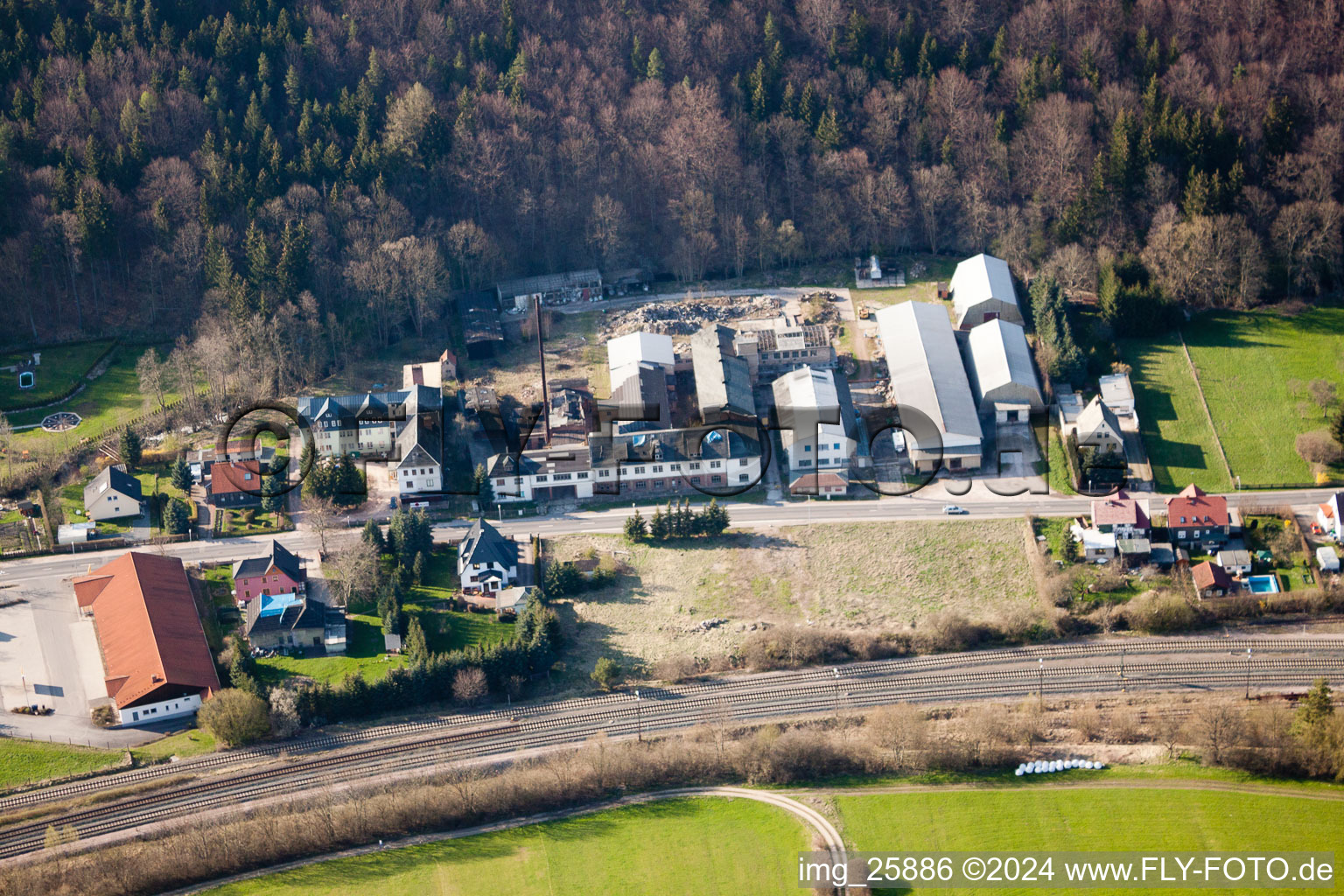 Aerial view of Liebenstein in the district Gräfenroda in Geratal in the state Thuringia, Germany