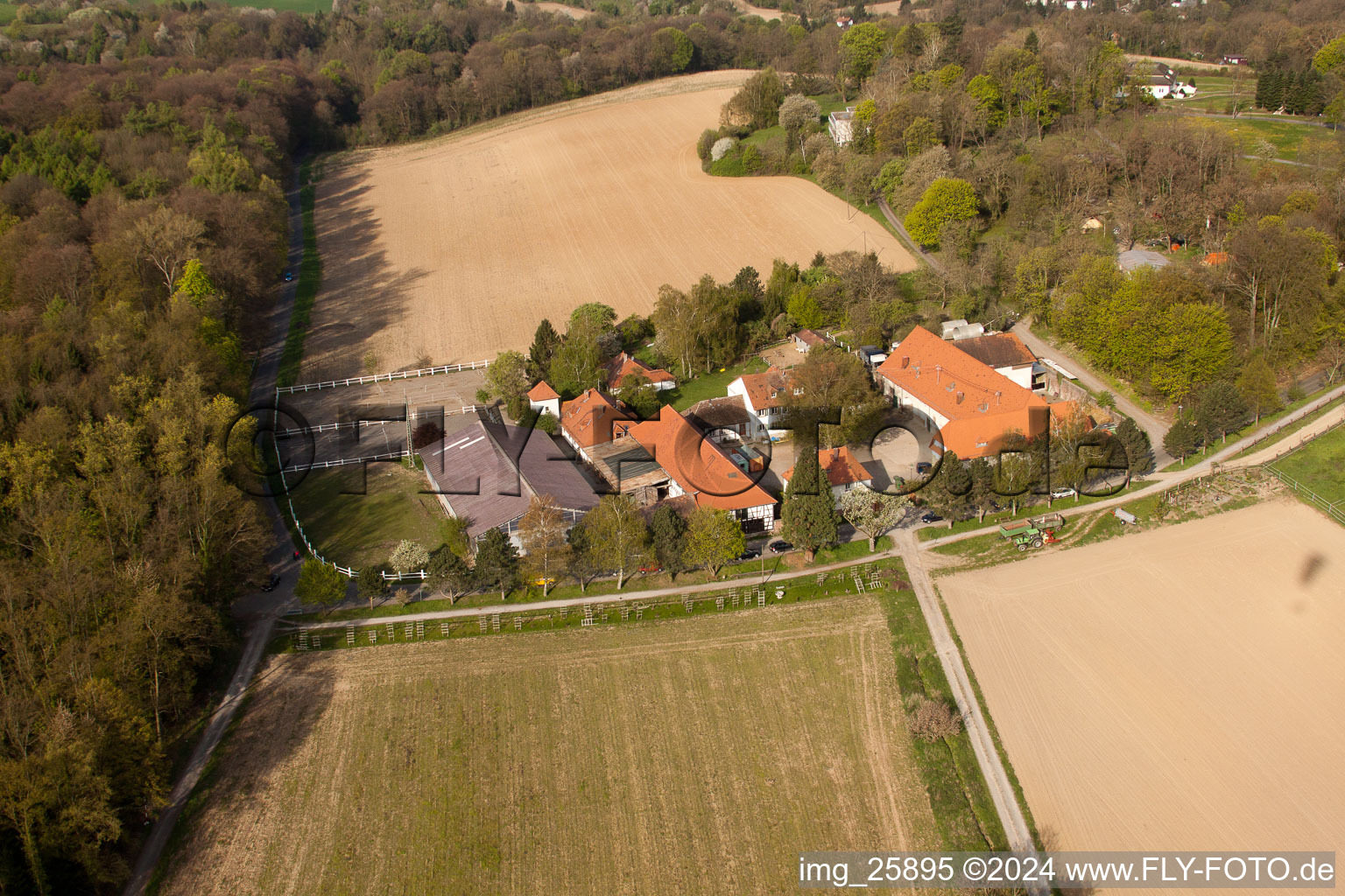 Aerial view of Rittnerhof in the district Durlach in Karlsruhe in the state Baden-Wuerttemberg, Germany