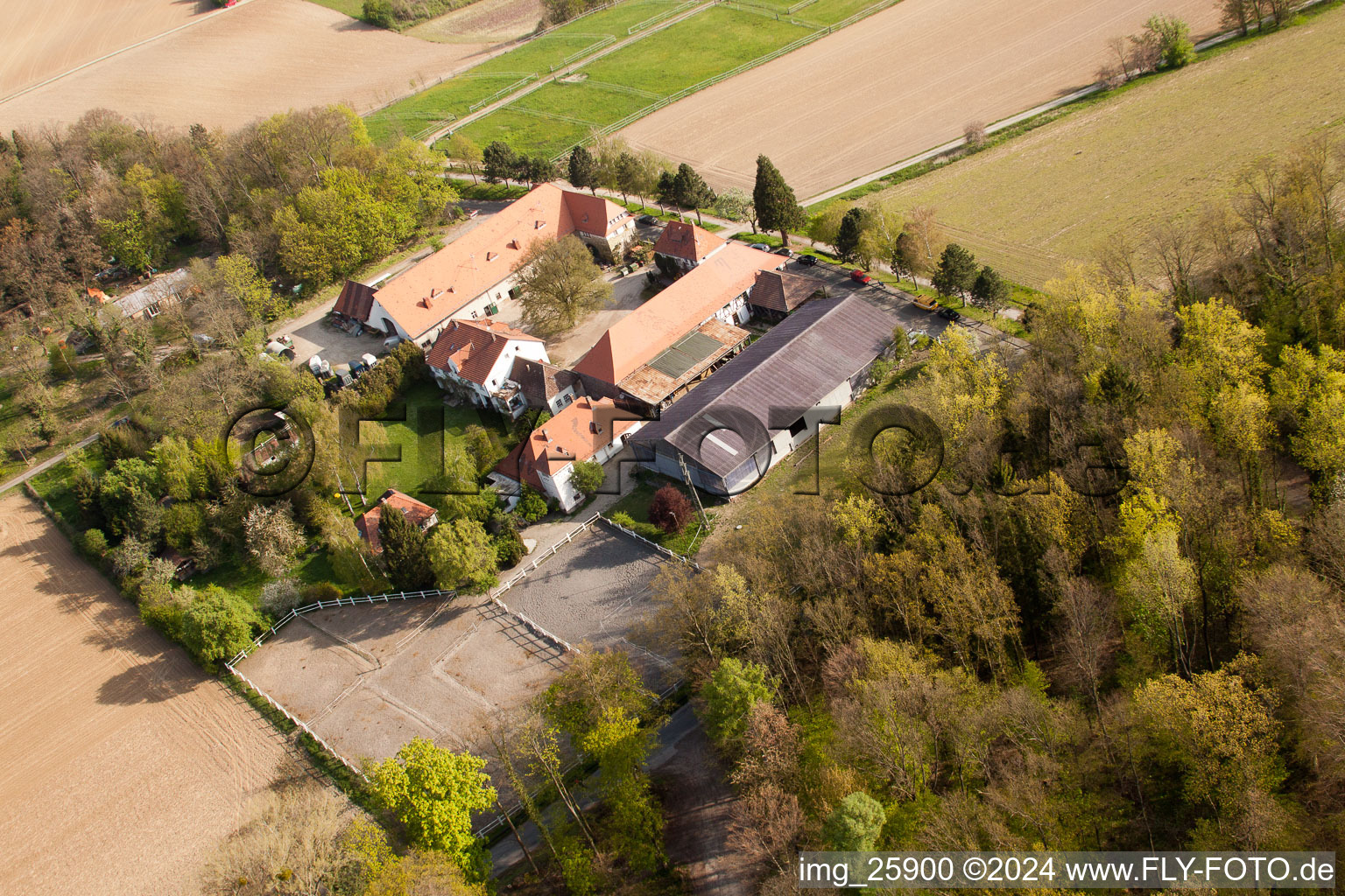 Rittnerhof in the district Durlach in Karlsruhe in the state Baden-Wuerttemberg, Germany out of the air