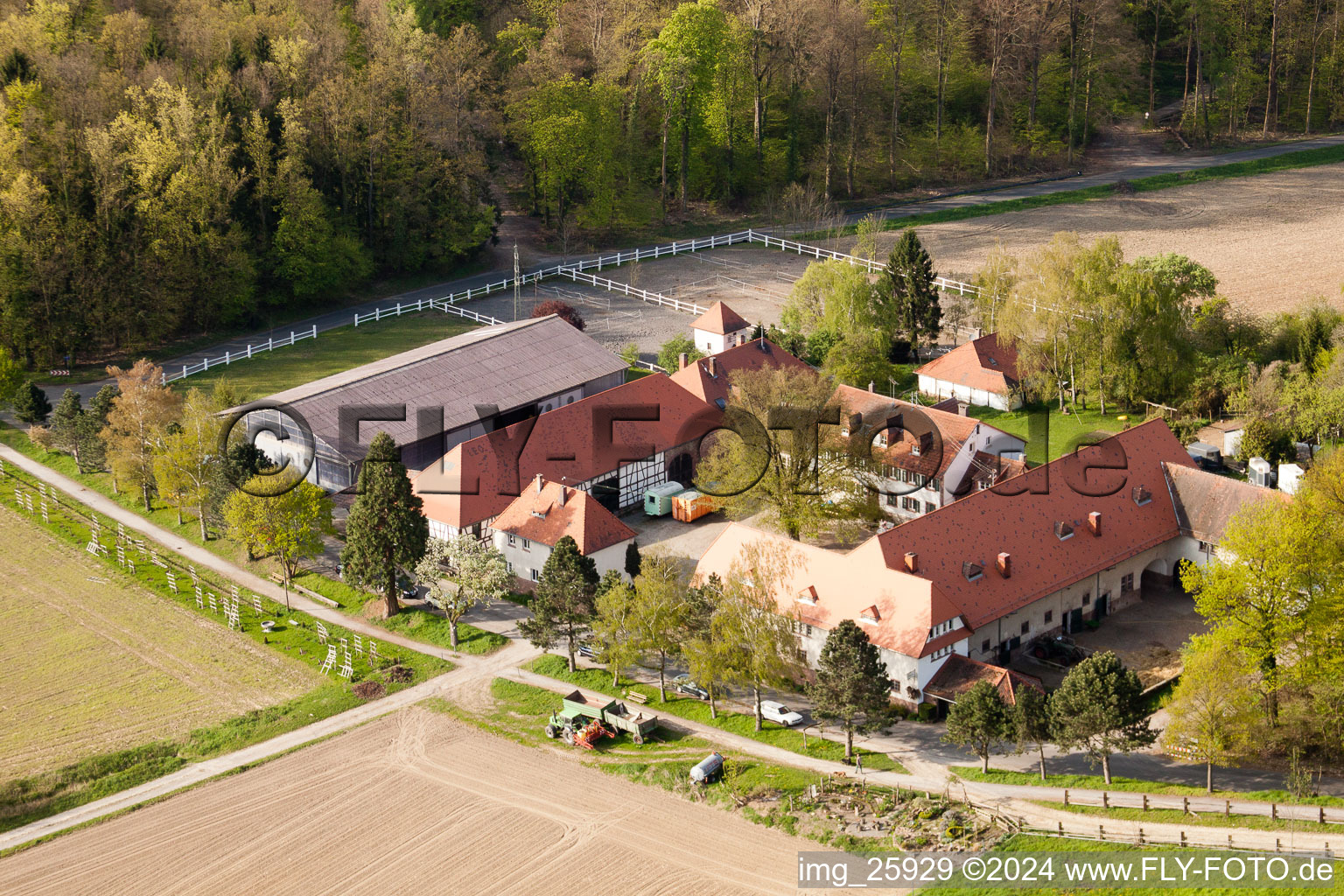 Rittnerthof in the district Durlach in Karlsruhe in the state Baden-Wuerttemberg, Germany out of the air