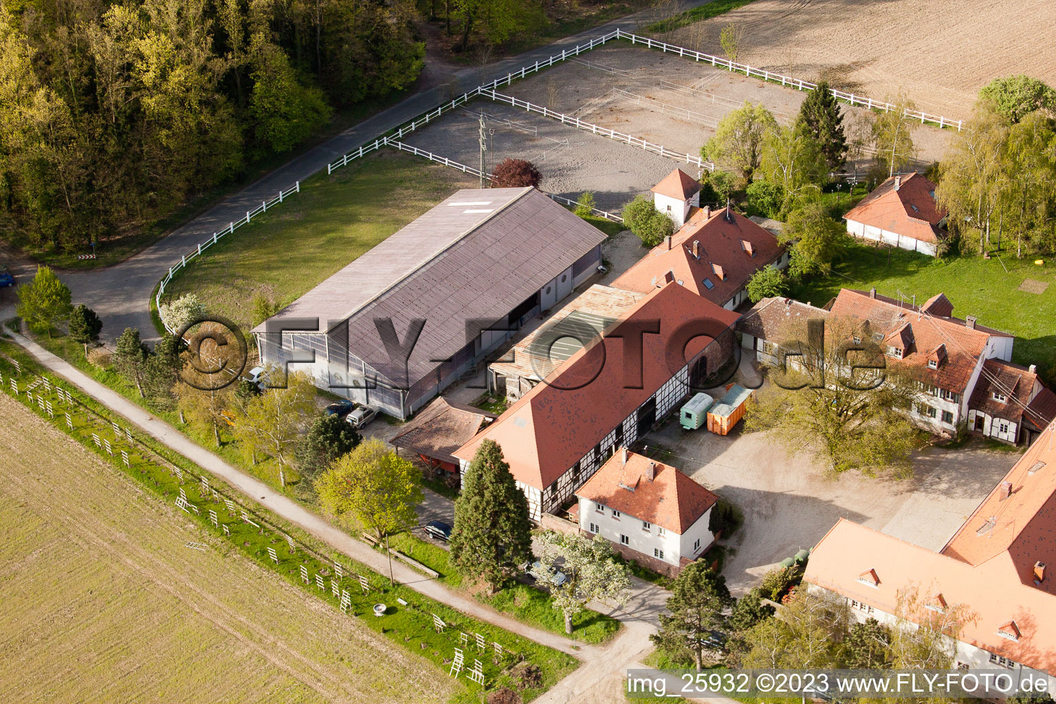 Bird's eye view of Rittnerthof in the district Durlach in Karlsruhe in the state Baden-Wuerttemberg, Germany