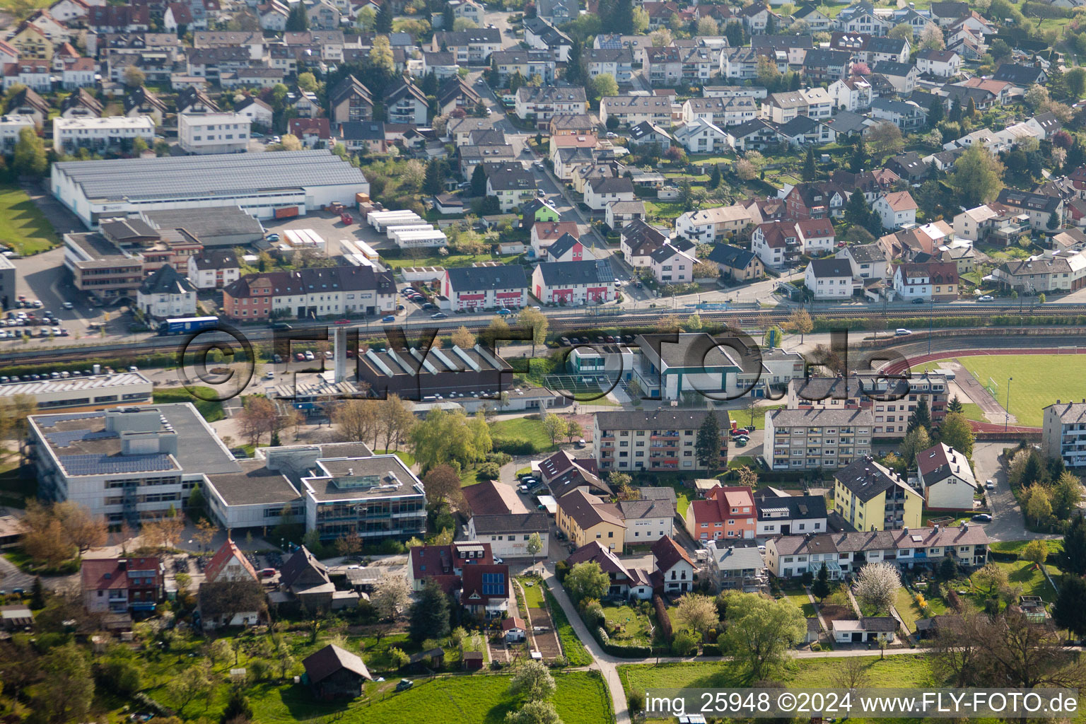 School building of the Ludwig-Marum-Gymnasium Pfinztal in the district Berghausen in Pfinztal in the state Baden-Wurttemberg