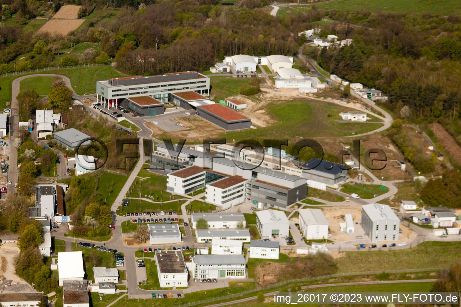 Fraunhofer Institute for Chemical Technology (ICT) in the district Berghausen in Pfinztal in the state Baden-Wuerttemberg, Germany from above
