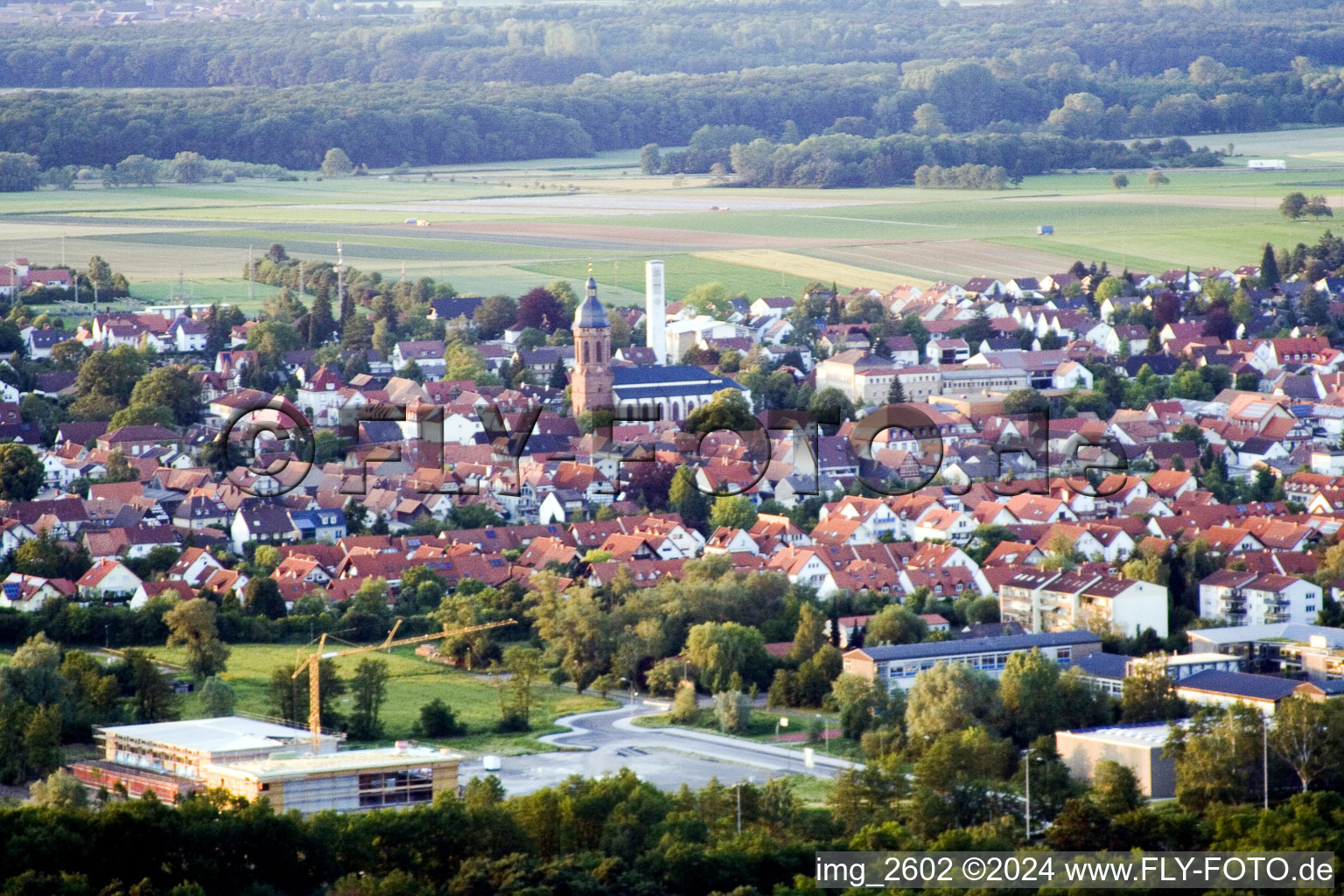 From the southwest in Kandel in the state Rhineland-Palatinate, Germany viewn from the air