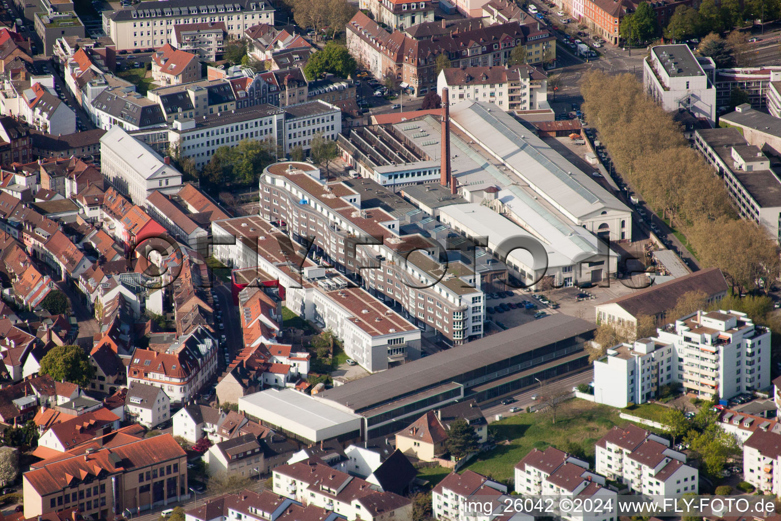 Development area of industrial conversion project zur Giesserei in the district Durlach in Karlsruhe in the state Baden-Wurttemberg