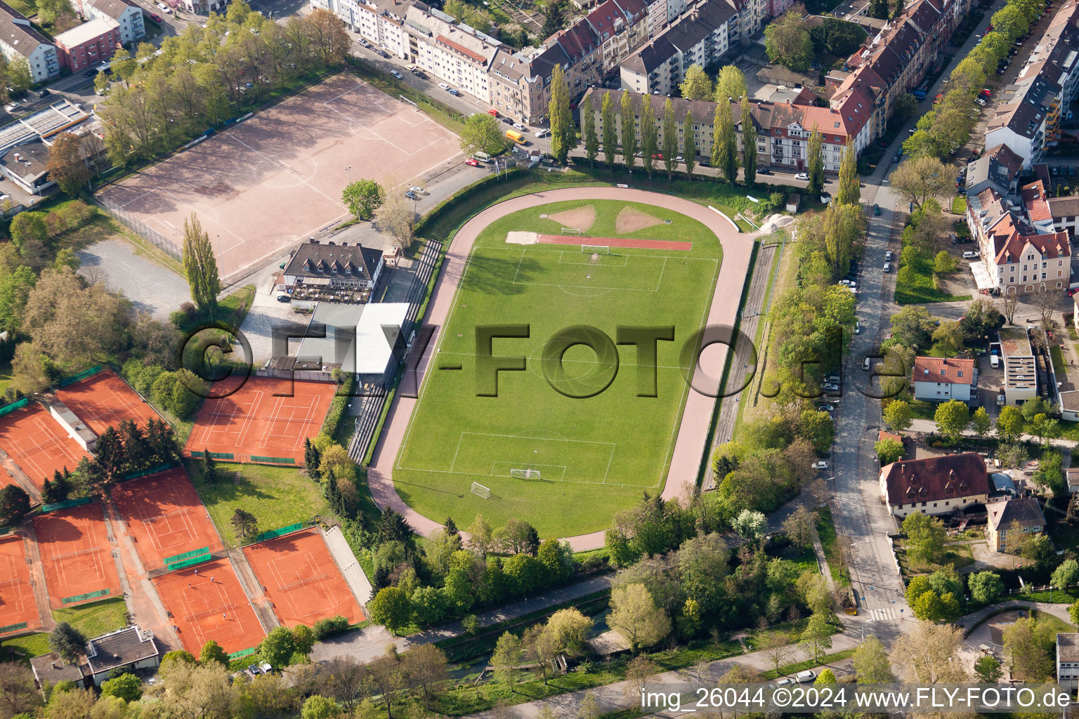 Turmberg Stadium in the district Durlach in Karlsruhe in the state Baden-Wuerttemberg, Germany