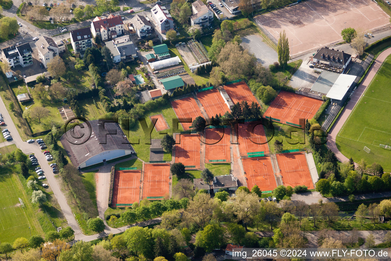 Tennis Club at Turmberg Stadium in the district Durlach in Karlsruhe in the state Baden-Wuerttemberg, Germany